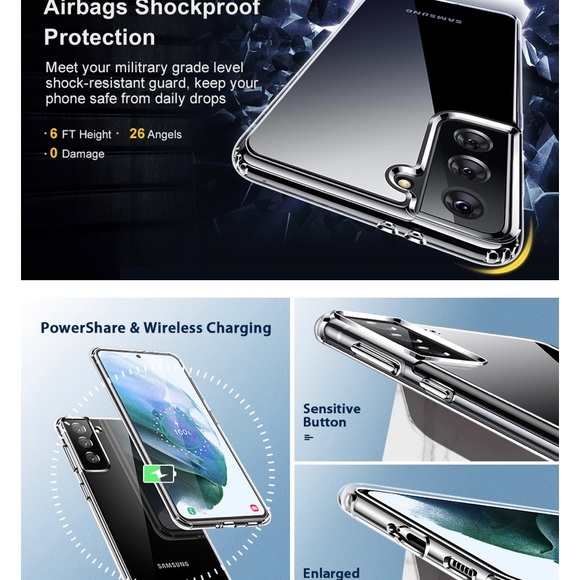 Samsung Galaxy S21+ Plus Case Clear Shockproof Protective Hard PC, Slim 5G 6.7" - Picture 8 of 16